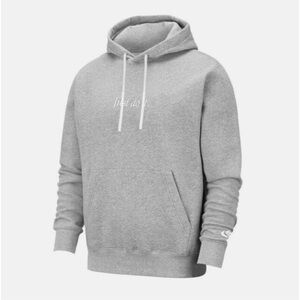 Nike Just Do It Logo Heavyweight Hoodie in Grey